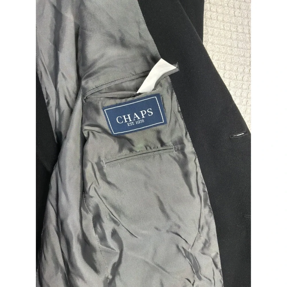 [Classic] Mens Chaps Wool Silk Cashmere Blazer 42R Black
